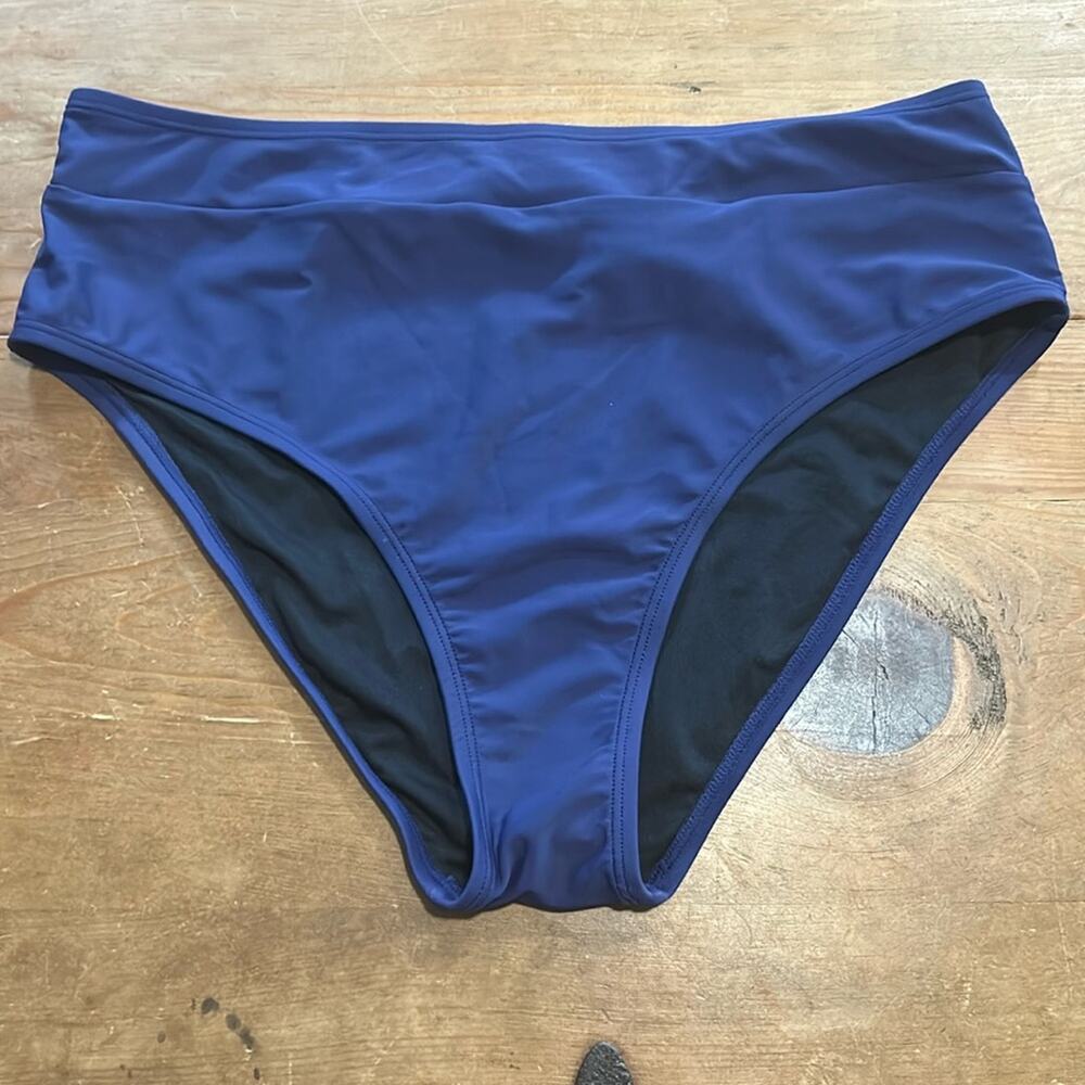 CUPSHE Women's Bikini High Waisted Bathing Suit Blue Size medium